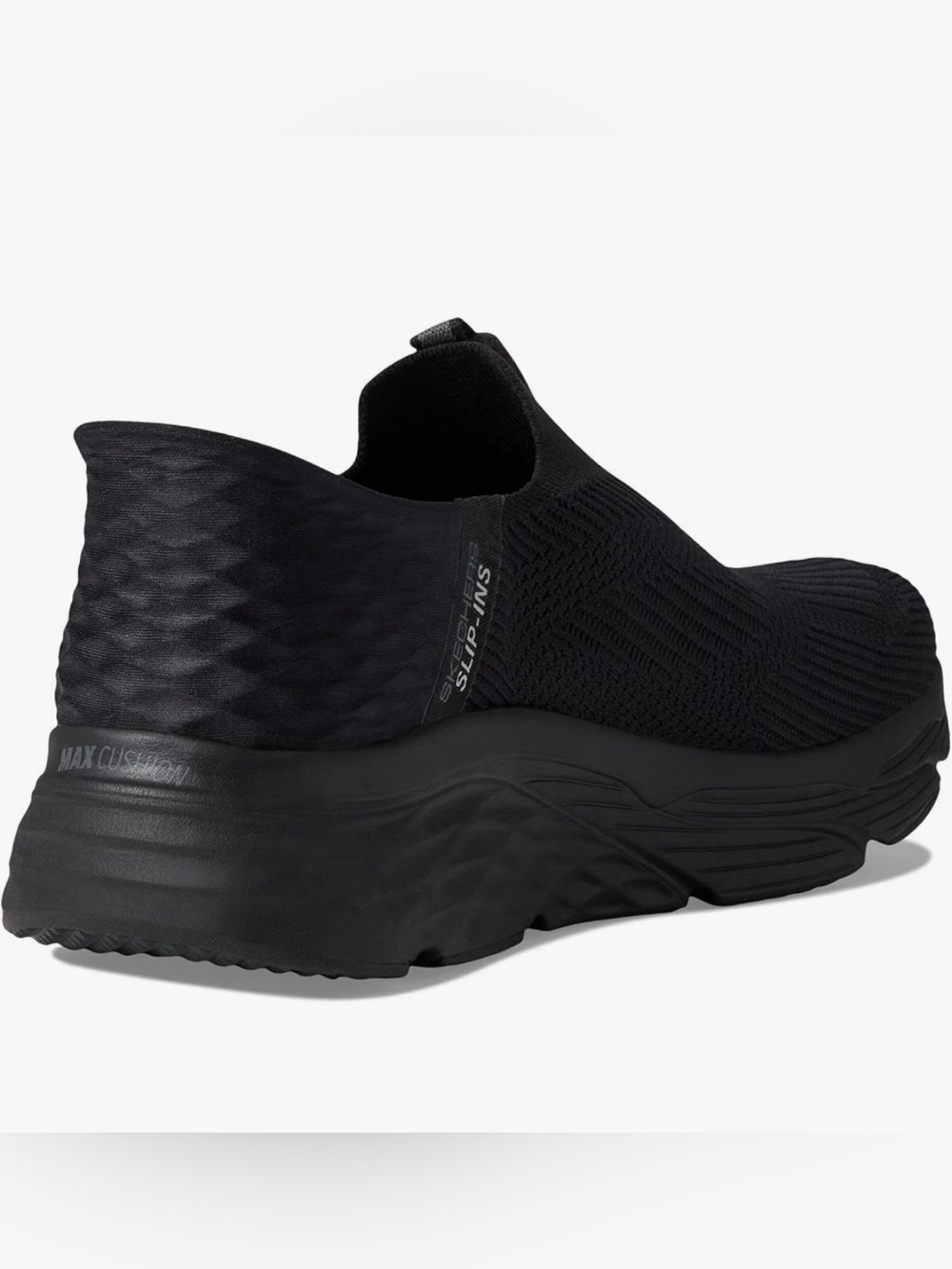 Skechers men’s max cushioning hands free slip-ins, black, size 11